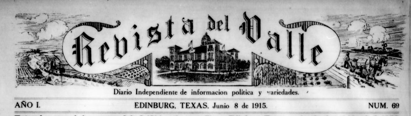 Masthead for an issue of Revista del Valle 