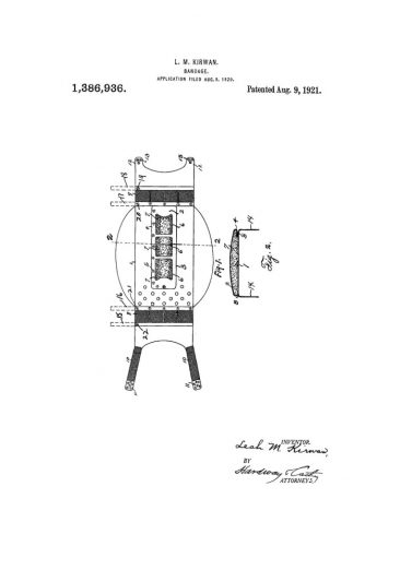 Early bandage patented in the 19th century, invented by a Texan.