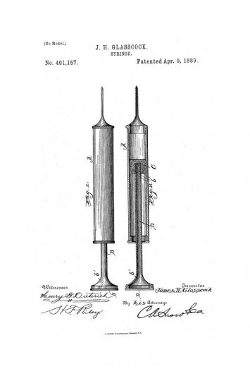 James Glasscock syringe patent from Portal to Texas History.