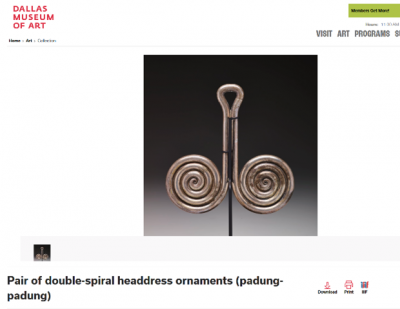 Pair of double-spiral headdress ornaments