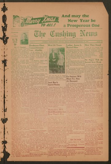 The Cushing News, December 22, 1939